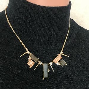 Alexis Bittar necklace with multicolored crystals in gold tone setting. New
